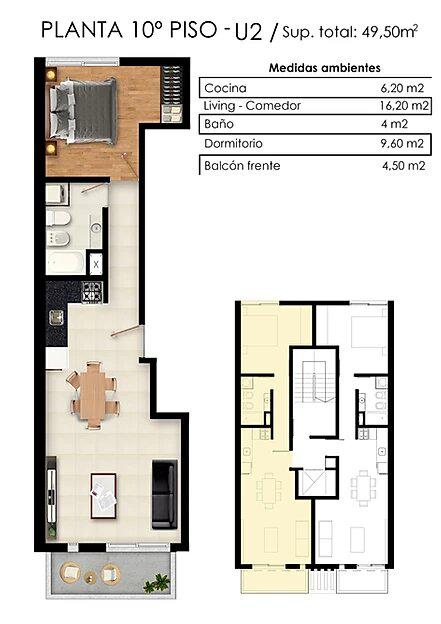 1 dormitorio en venta  en Rosario