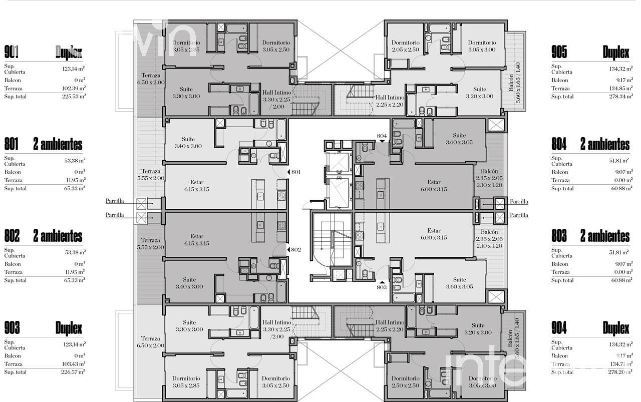 plano planta piso 8
