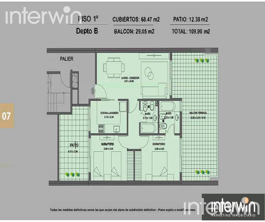plano planta piso 1B