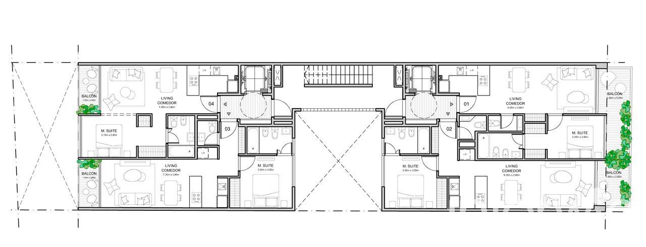plano planta piso 2 a 7