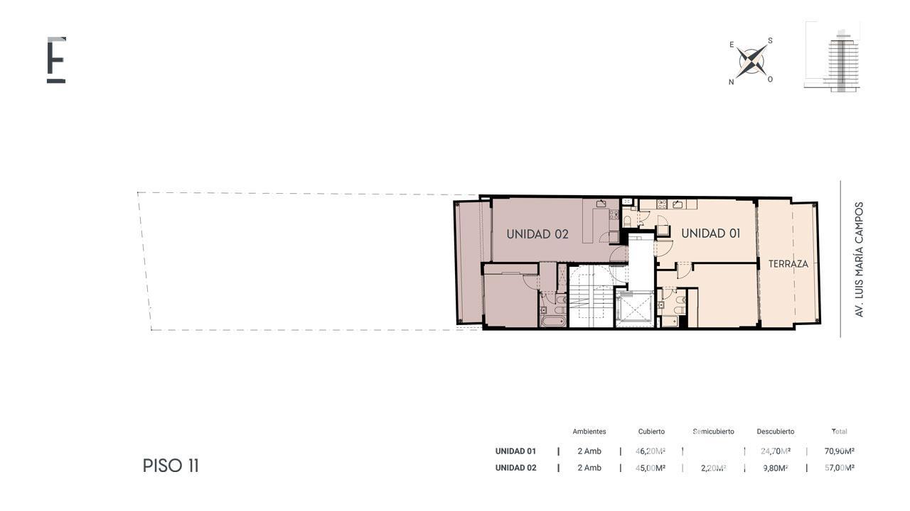 plano planta piso 11