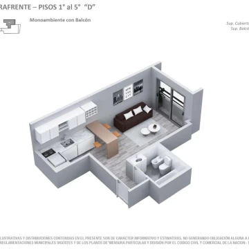 Venta Departamento Monoambiente con Balcón en Caballito