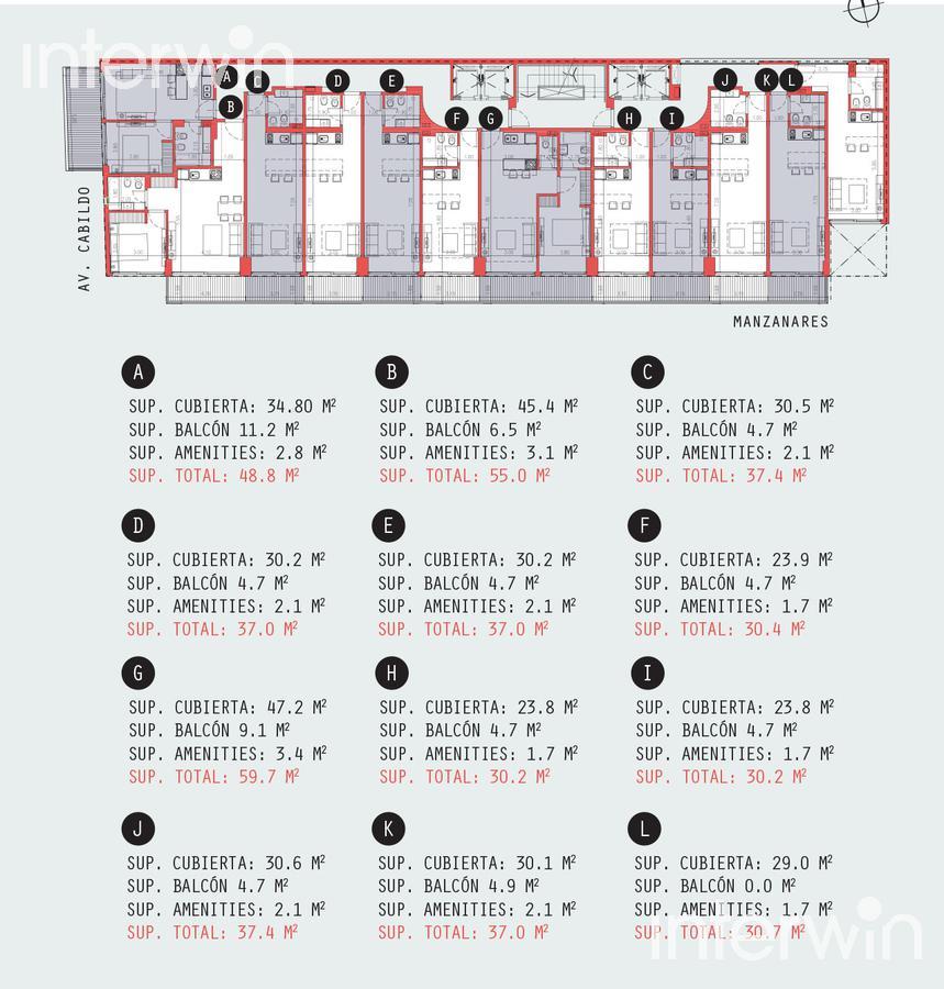 plano planta pisos 2 a 12