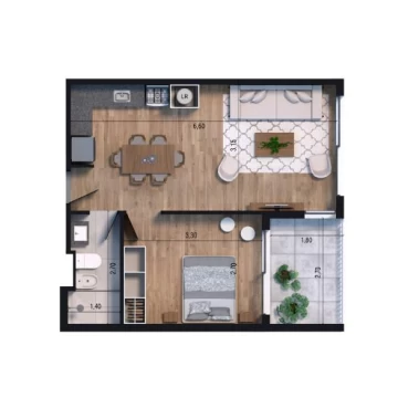 Venta Apartamento 1 dormitorio - Cordón