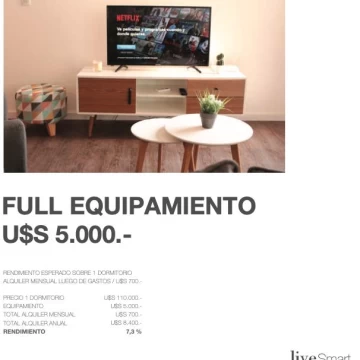 Apartamento duplex 1 dormitorio al contrafrente con amplia terraza en Centro, Montevideo