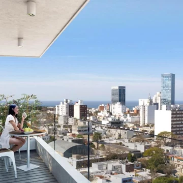 Venta apartamento1 dormitorio a estrenar con terraza en Pocitos, Montevideo
