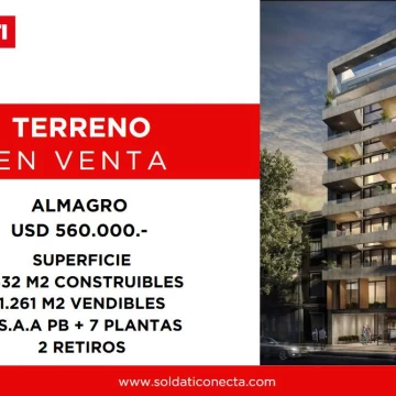 Oportunidad Terreno de 211m2 en Venta - Almagro
