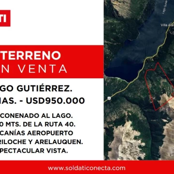 Fracción de Campo con Increíble Vista, Arroyo y Bosque en Venta - Lago Gutiérrez,  Bariloche