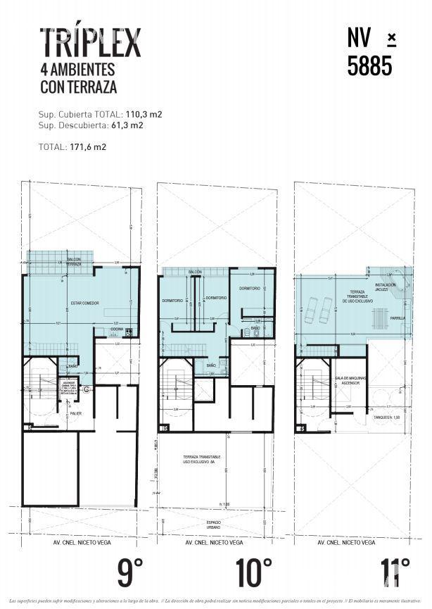 plano triplex 9, 10 y 11
