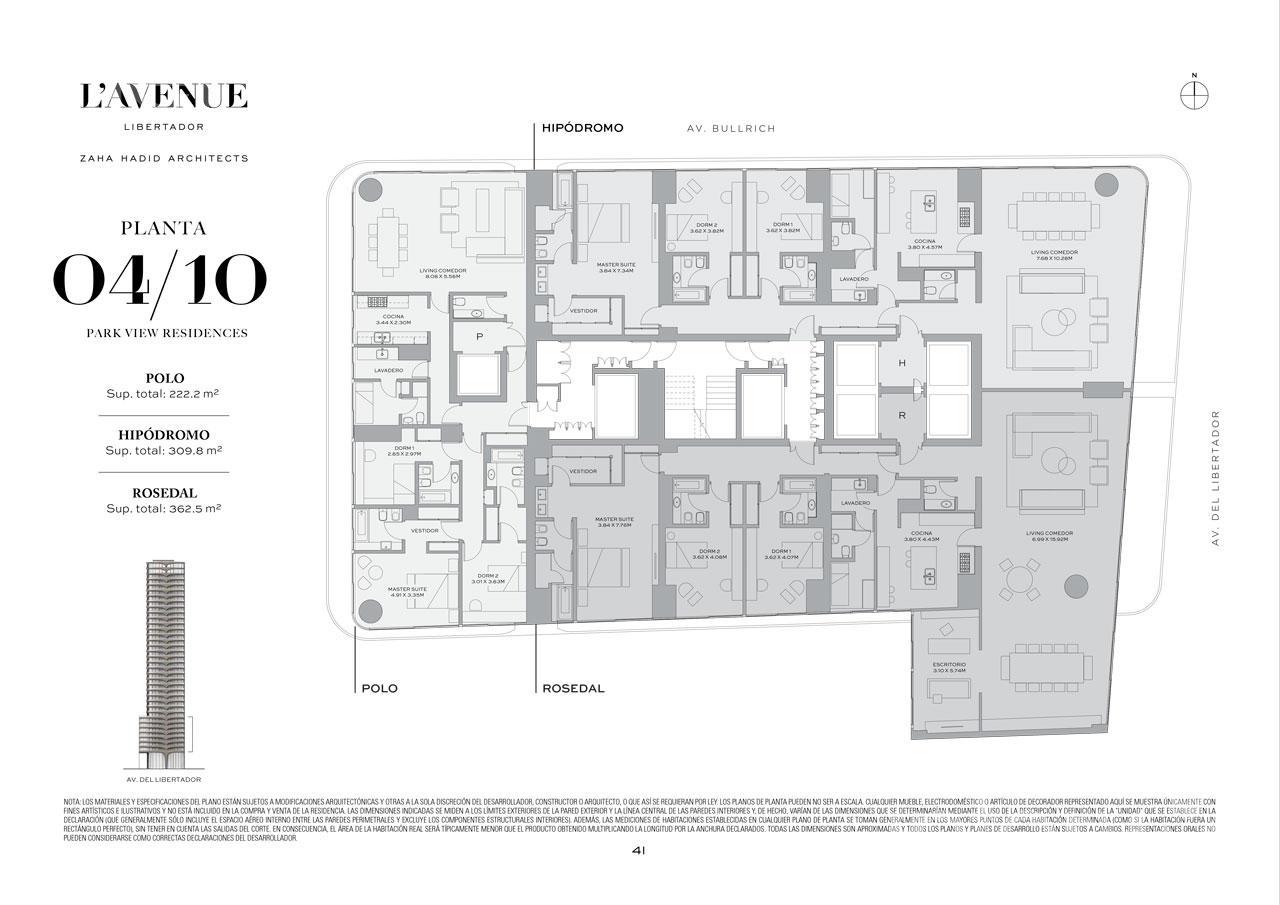 plano planta piso 4 a 10