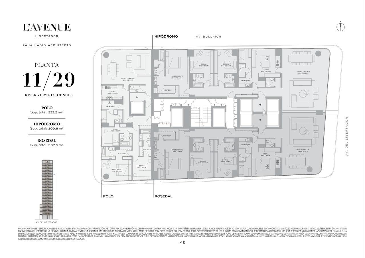 plano planta piso 11 a 29