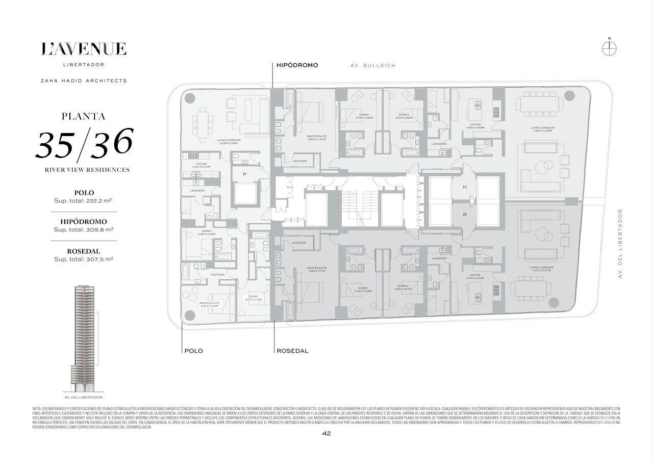 plano planta piso 35 a 36