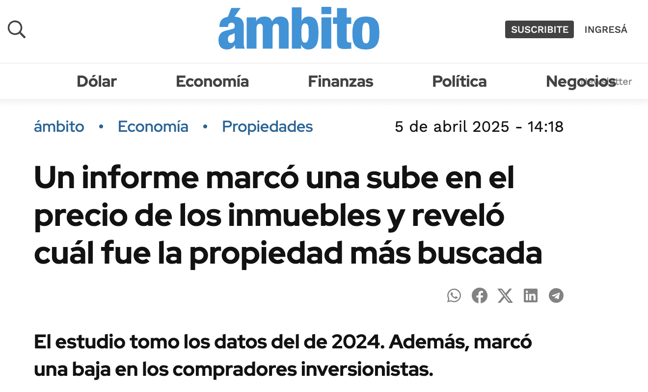 Un informe marcó una sube en el precio de los inmuebles y reveló cuál fue la propiedad más buscada