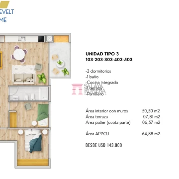 VENTA: 1-2-3 DORMITORIOS ROOSELVELT HOME SALAYA ROMERA