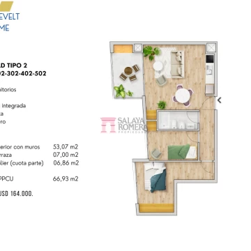 VENTA: 1-2-3 DORMITORIOS ROOSELVELT HOME SALAYA ROMERA
