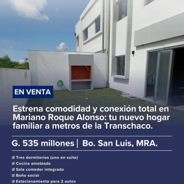 Venta de dúplex a estrenar Mariano R. Alonso Barrio San Luis