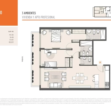 3 Ambientes Balcón al Frente en Construcción en Venta en Villa del Parque