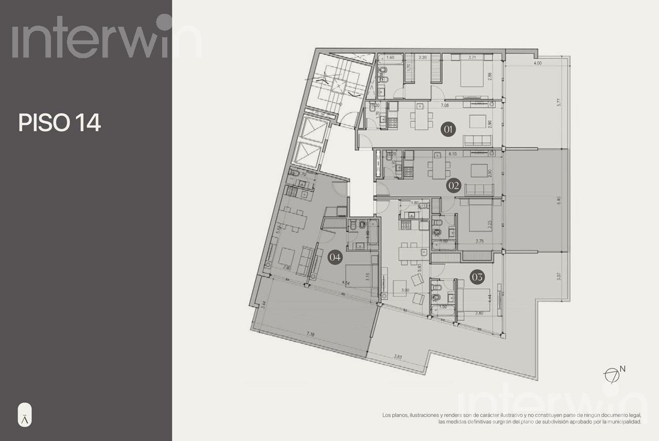 plano planta piso 14
