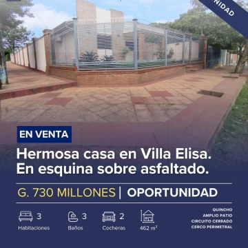 Casa en  Barrio Villa Bonita - Villa Elisa - Gs. 850.000.000.-