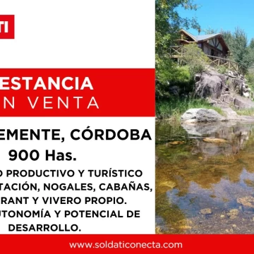 ESTANCIA EN SAN CLEMENTE, CBA, EQUIPADA PARA EL TURISMO.
