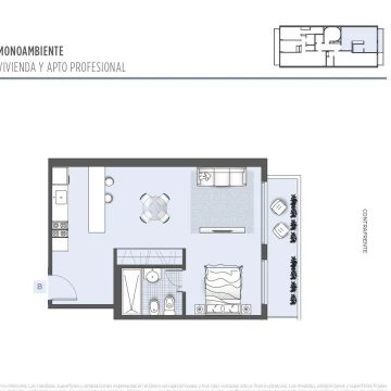 Monoambiente con Balcón en Construcción en Venta en Villa del Parque