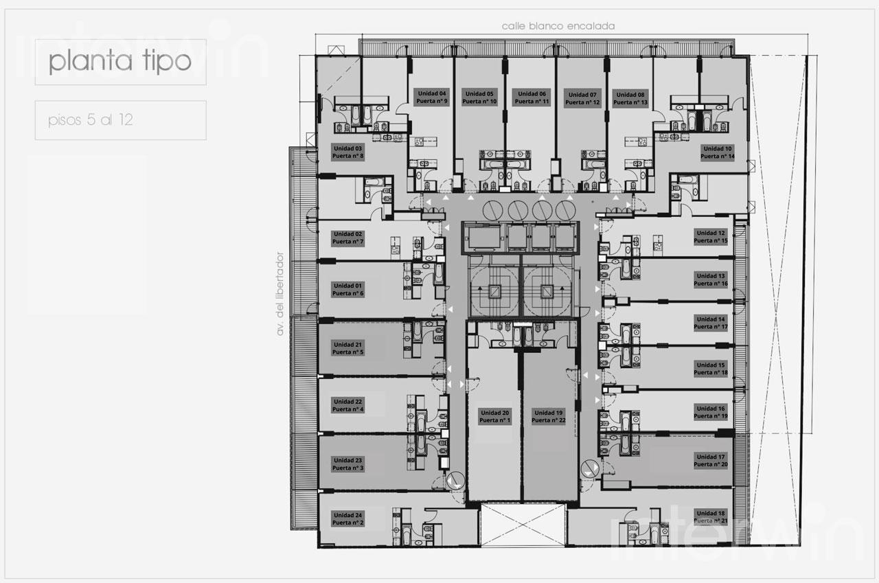 plano planta piso 12