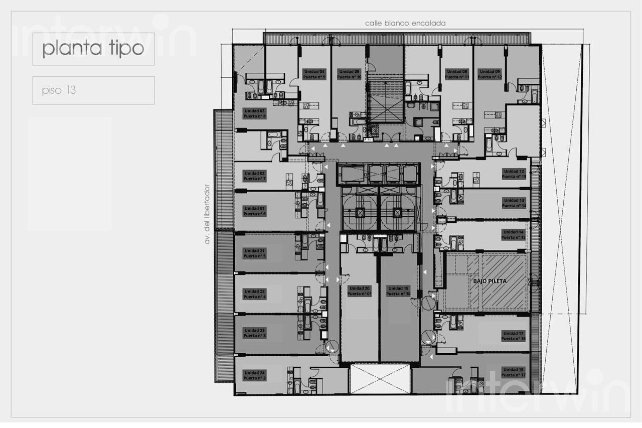 plano planta piso 13
