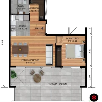 Venta - 2 Ambiente c/balcón aterrazado - Pozo - Villa Urquiza