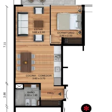 Venta - 2 Ambiente c/balcón - Pozo - Villa Urquiza