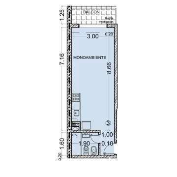 VENTA - Departamento 1 Dormitorio con balcón al frente - Centro, Rosario.