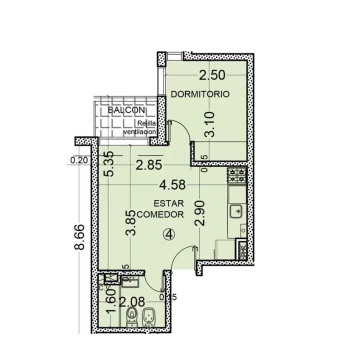VENTA - Departamento 1 dormitorio con balcón al contrafrente - Zona Centro, Rosario.