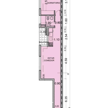 VENTA - Departamento 1 dormitorio con balcón al contrafrente - Zona Centro, Rosario.