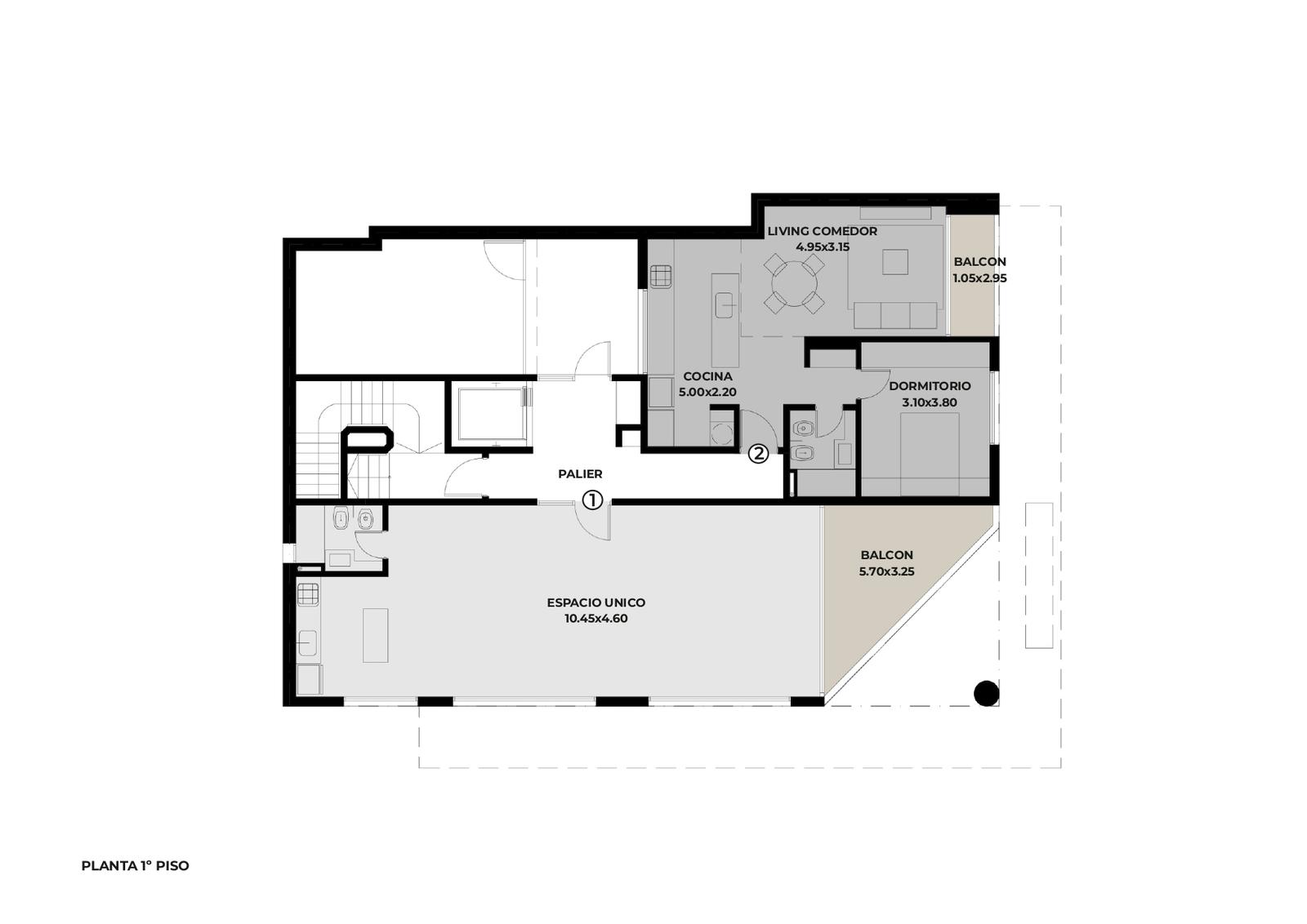 Departamento en venta de 1 dormitorio - Rosario Abasto