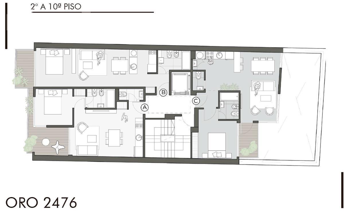 plano planta piso 2 al 10