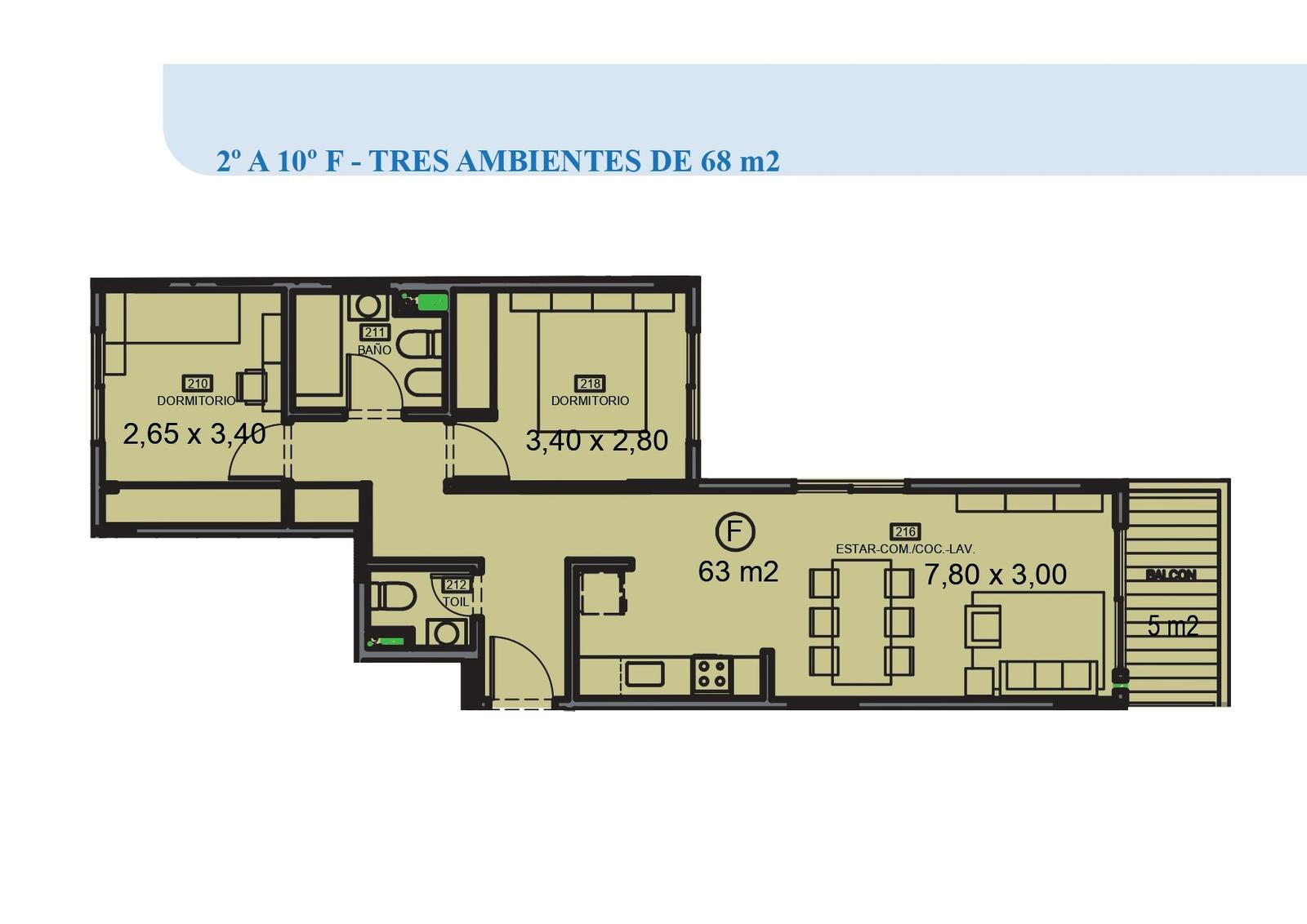 P 2º  a P10º  - F - 3 AMB.