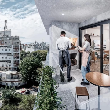 Venta Apartamento en venta de 1 dormitorio con balcón y parrillero en Tres Cruces