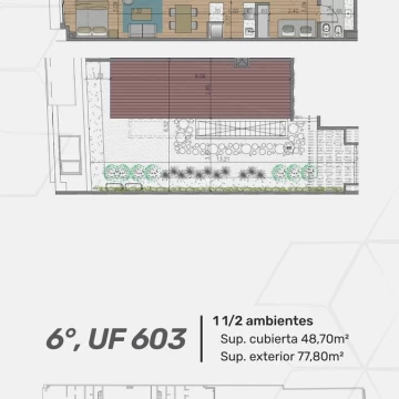 Venta departamento 1 ambiente divisible con terraza propia en Monserrat
