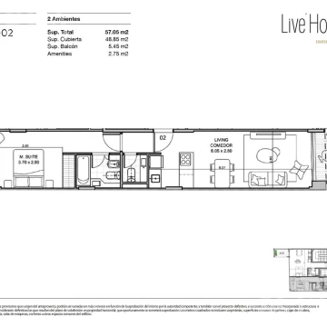 Venta de Departamento 2 ambientes en Palermo Hollywood