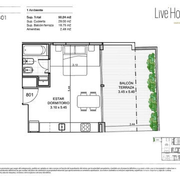 Venta de Departamento 1 ambiente en Palermo Hollywood