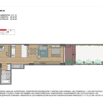 Venta departamento 1 ambiente con patio en Monserrat