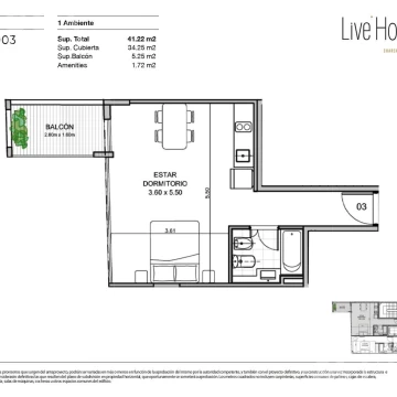 Venta Departamento 1 ambiente en Palermo Hollywood