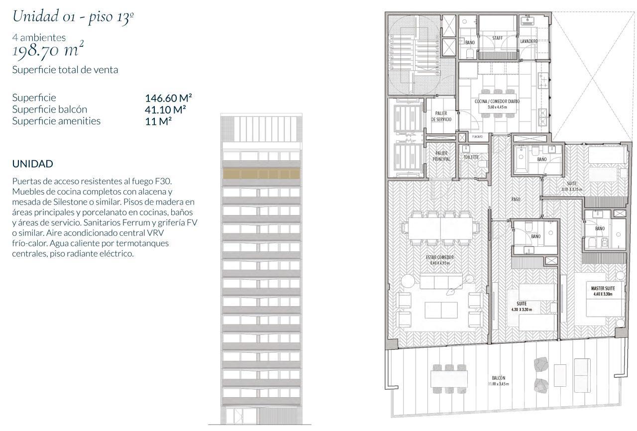 plano planta piso 13