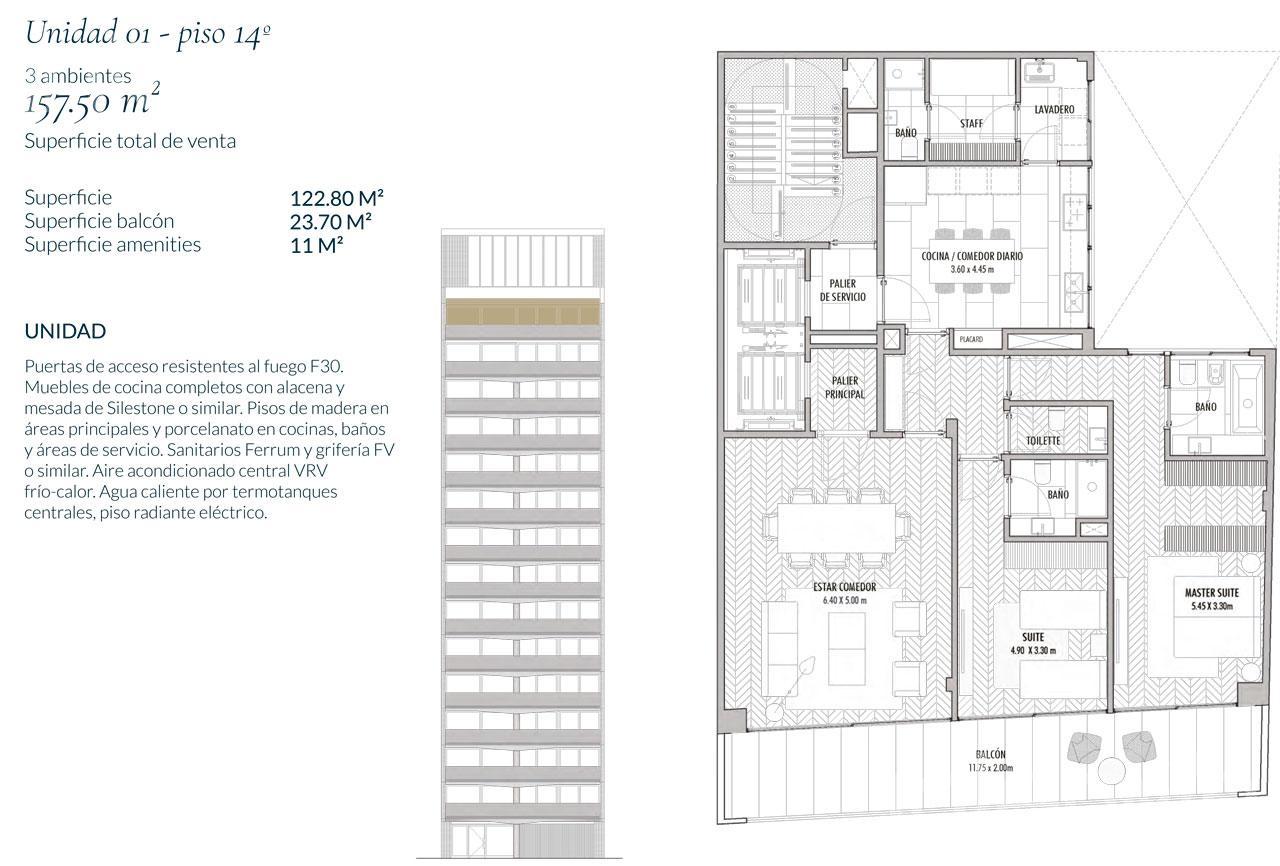plano planta piso 14