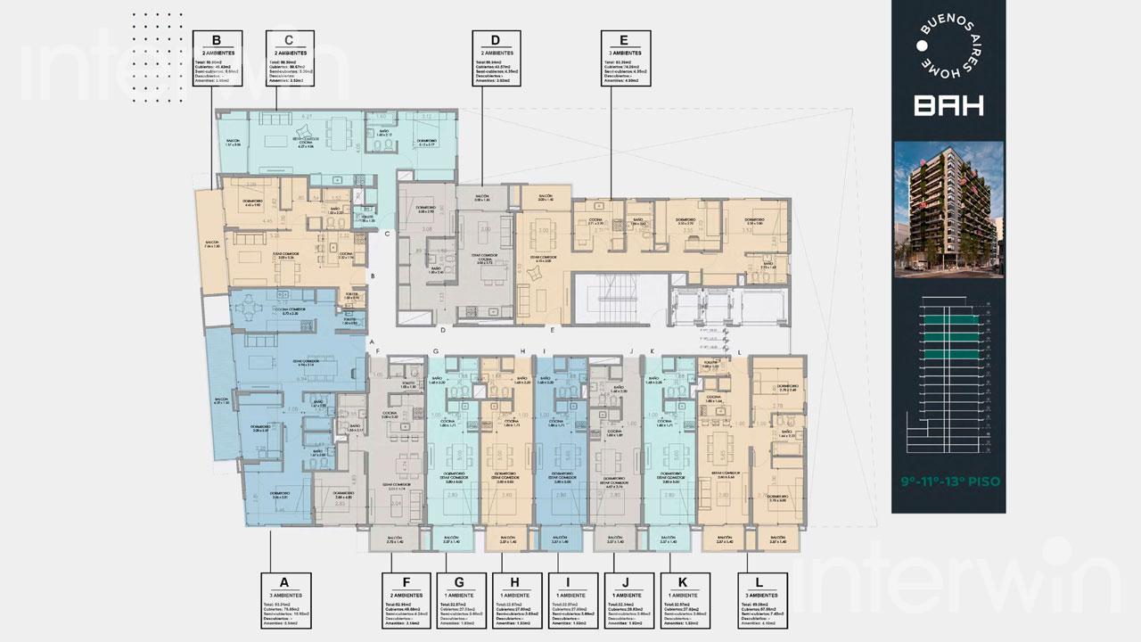 plano planta piso 9-11-13