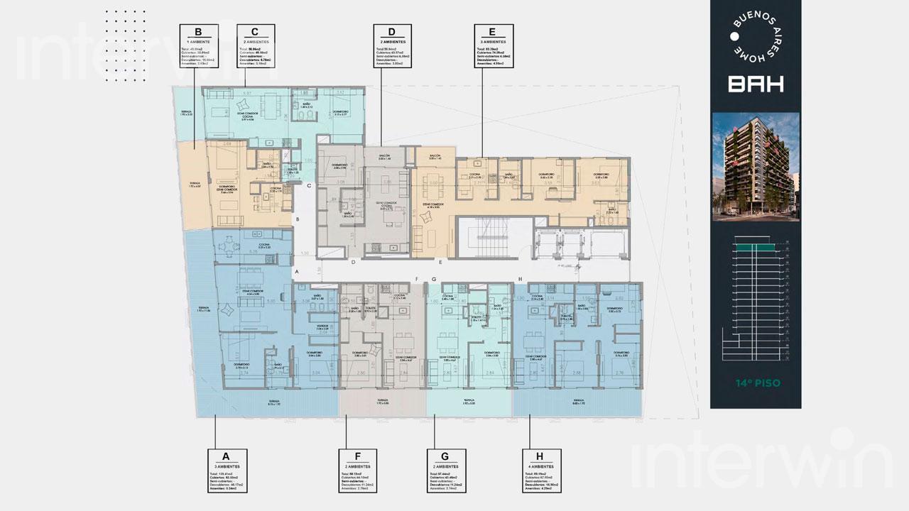 plano planta piso 14