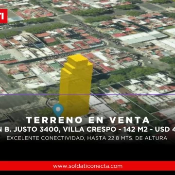 Terreno en venta - Juan B. Justo al 3400, Villa Crespo.