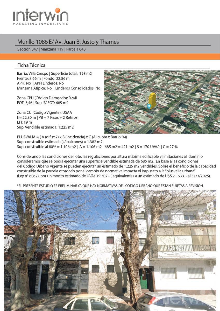 Terreno en Villa Crespo