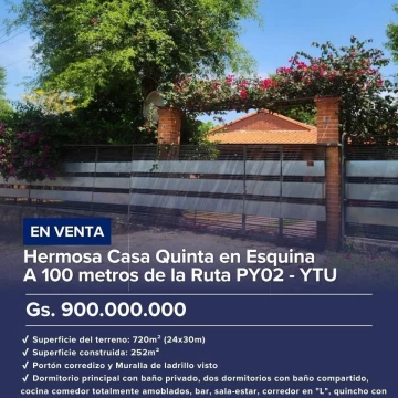 En venta Hermosa Casa en Ytu en Gs.900.000.000.-
