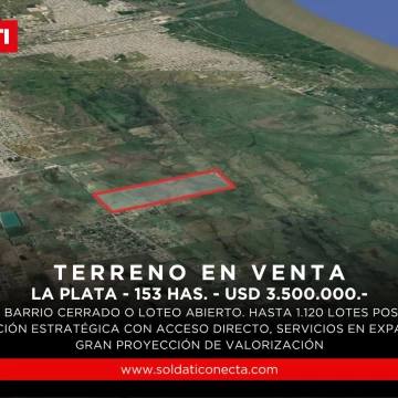 Venta sobre Ruta 11 campo en La Plata para loteo o emprendimiento