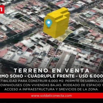 Terreno en Palermo de cuádruple frente a mts de Av Córdoba  